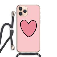 Hartje: iPhone 11 Pro Max Transparant Hoesje met koord