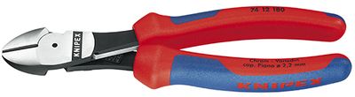 Knipex Kracht-zijsnijtang zwart geatramenteerd met meer-componentengrepen 180 mm - 7412180