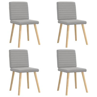 Eetkamerstoelen 4 st stof wolk grijs