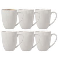 Siaki Koffiemok / theemok Line - 20x - wit - 370 ml - mokken - porselein