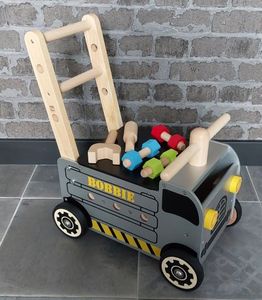 Loop- duwwagen werktruck met naam I&apos;m Toy (3 in 1)