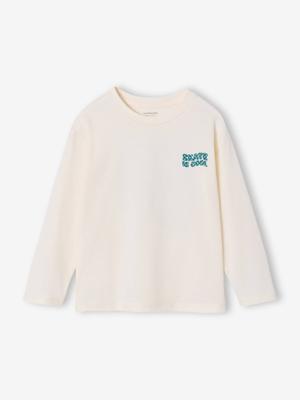 T-shirt met lange mouwen voor jongens ecru