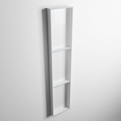 MONDIAZ EASY Nis 149,5x29,5cm in solid surface kleur Clay | Talc. 3 vakken geschikt voor in- of opbouw