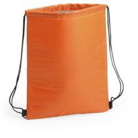 Koeltasje rugzak met draagkoord - oranje - 32 x 42 cm - drankjes/lunch rugtas - polyester/aluminium