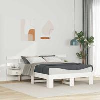Bedframe met lade Wit Massief hout
