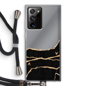 Gouden marmer: Samsung Galaxy Note 20 Ultra / Note 20 Ultra 5G Transparant Hoesje met koord
