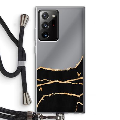 Gouden marmer: Samsung Galaxy Note 20 Ultra / Note 20 Ultra 5G Transparant Hoesje met koord