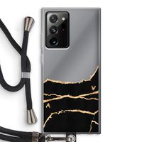 Gouden marmer: Samsung Galaxy Note 20 Ultra / Note 20 Ultra 5G Transparant Hoesje met koord
