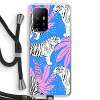 Tijger: Oppo A95 5G Transparant Hoesje met koord Tijger: Oppo A95 5G Transparant Hoesje met koord