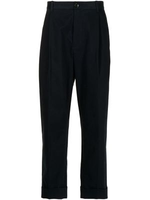 Ports V pantalon droit à ourlet retroussé - Bleu