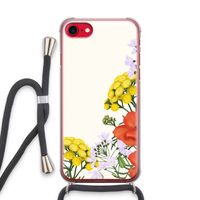 Wilde bloemen: iPhone SE 2020 Transparant Hoesje met koord