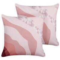 Beliani-CAMPEI-Tuinkussen set van 2-Roze-45 x 45 cm-Polyester