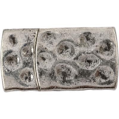 Creativ Company Magnetische sluiting, afm 7x29 mm, gatgrootte 3x10 mm, antiek zilver, 1 stuk