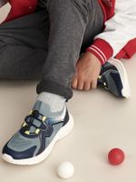 Sportieve elastische kindersneakers met dikke zool veel blauw - thumbnail