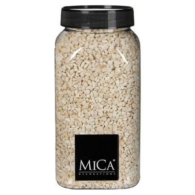 Mica Decorations decoratie stenen/granulaat - 650ml - creme - hobby steentjes