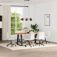 Eetkamerstoelen 6 st kunstleer wit