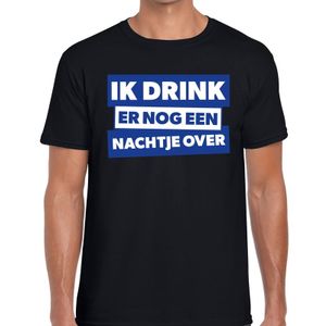 Ik drink er nog een nachtje over blauw/wit tekst zwart heren