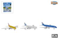 2-play die-cast pull back vliegtuig, 14cm