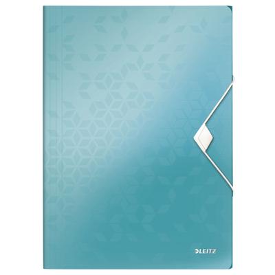 Elastomap Leitz WOW A4 3 kleppen PP ijsblauw | 10 stuks Elastomap Leitz WOW A4 3 kleppen PP ijsblauw | 10 stuks