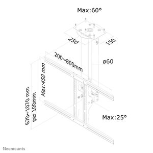 Neomounts Plafondsteun PLASMA-C100 bevestiging