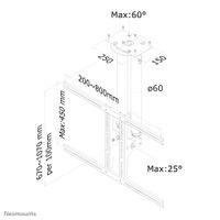 Neomounts PLASMA-C100 TV-plafondbeugel In hoogte verstelbaar 94,0 cm (37) - 190,5 cm (75) Kantelbaar en zwenkbaar - thumbnail