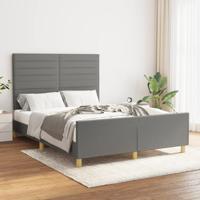 Bedframe zonder matras stof donkergrijs 140x190 cm