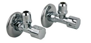Kirchhoff Haakse-kraan, chroom, 1/2"ET x 3/8" ET x 10 mmQ, met rozet (2x) - 98625714