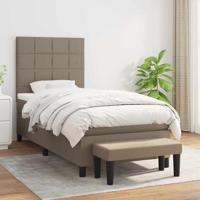 Boxspring met matras stof taupe 90x190 cm