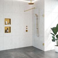 BRAUER Void inloopdouche helder glas 60x200 incl. glascoating PVD goud geborsteld GS-VOI1H60200GG