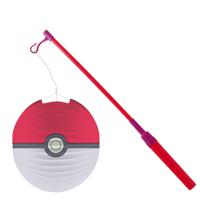 Pokemon lampion - rood - D25 cm - papier - met lampionstokje - 40 cm