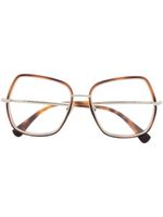 Max Mara Eyewear lunettes de vue oversize à effet écailles de tortue - Marron - thumbnail