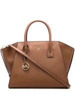 Michael Michael Kors sac à main en cuir à plaque logo - Marron - thumbnail