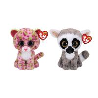 Ty - Knuffel - Beanie Boo's - Lainey Leopard & Linus Lemur - thumbnail