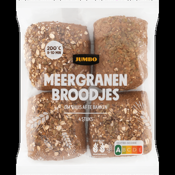Jumbo Meergranenbroodjes 4 Stuks