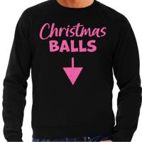 Foute Kersttrui voor heren - Christmas balls - zwart - glitter roze - Kerstfeest Foute Kersttrui voor heren - Christmas balls - zwart - glitter roze - Kerstfeest