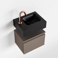 Toiletmeubel Mondiaz Andor | 40 cm | Meubelkleur Smoke | Lex vrijhangend wastafel Urban Rechts | 1 kraangat