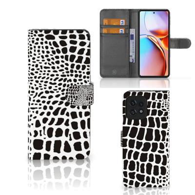 Motorola Edge 40 Pro | Telefoonhoesje | Met pasjeshouder | Slangenprint
