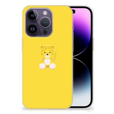 Apple iPhone 14 Pro Telefoonhoesje met Naam Baby Leopard Apple iPhone 14 Pro Telefoonhoesje met Naam Baby Leopard