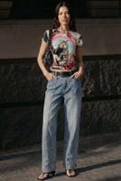 T-shirt met kattenprint - RED - L