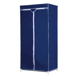 Mobiele opvouwbare kledingkast met blauwe hoes 160 cm