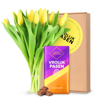 Gele Tulpen Vrolijk Pasen