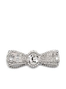 CHANEL Pre-Owned broche nœud à strass (années 2000) - Argent