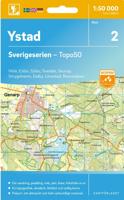 Topografische kaart - Wandelkaart 2 Sverigeserien Ystad | Norstedts
