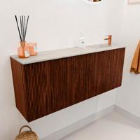 Toiletmeubel Mondiaz Joya Dlux | 100 cm | Meubelkleur Ruby | Faye wastafel Ostra Wasbak Rechts | 1 kraangat