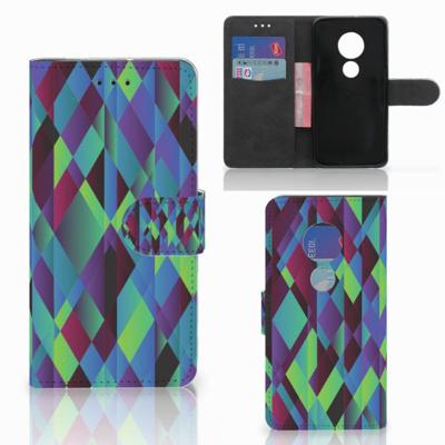 Motorola Moto G7 Play | Book Case | Abstract Green Blue