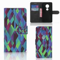 Motorola Moto G7 Play | Book Case | Abstract Green Blue