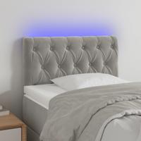 Hoofdbord LED 80x7x78/88 cm fluweel lichtgrijs