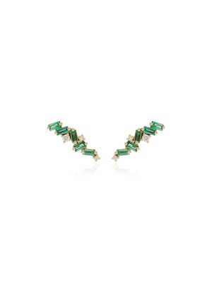 Suzanne Kalan puces d'oreilles en or 14ct à ornements - Vert