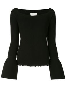 3.1 Phillip Lim sweat nervuré à col ouvert - Noir