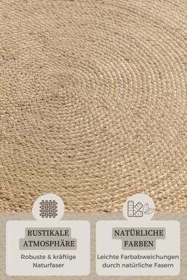 Hanse Home - Jute Braided Jute Rug Round Rangpur Natural Ivory - 100 cm
